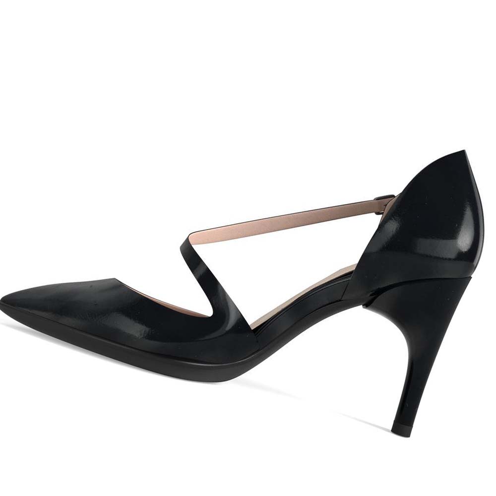 Női Ecco Shape Stiletto 75 Asymmetric Körömcipő Fekete | HU 162UZG